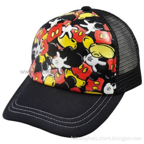 5-panel Jersey and Mesh Fashion Baseball Cap Brand with Print and Embroidery TrimNew